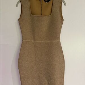 BCBGMaxAzria Shimmering Gold Mini Dress